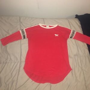 Red three quarter sleeve PINK shirt